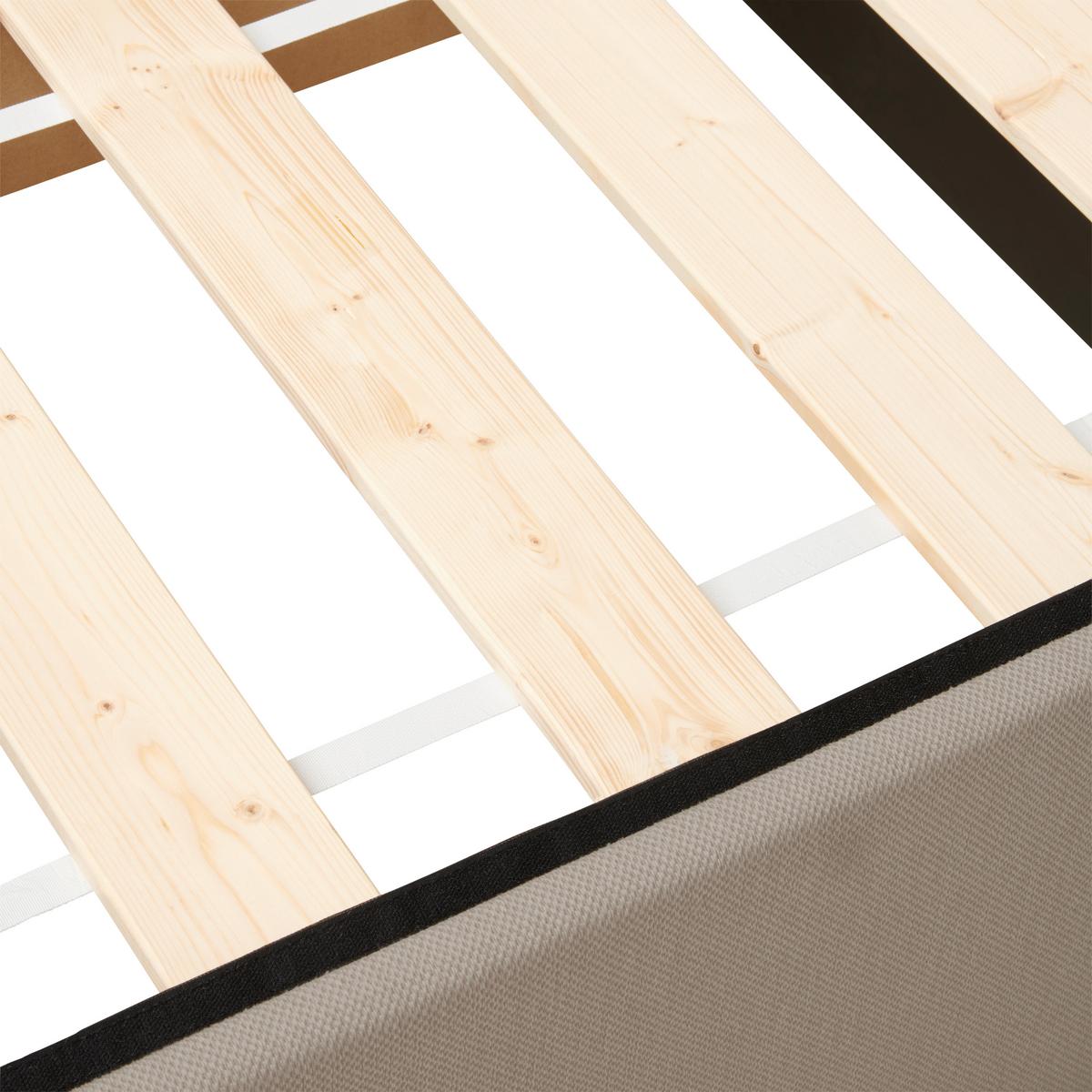 Boxbett mit Topper 120x200 Carolina - Sandfarben/Schwarz, KONVENTIONELL, Holz/Textil (120/200cm) - P & B