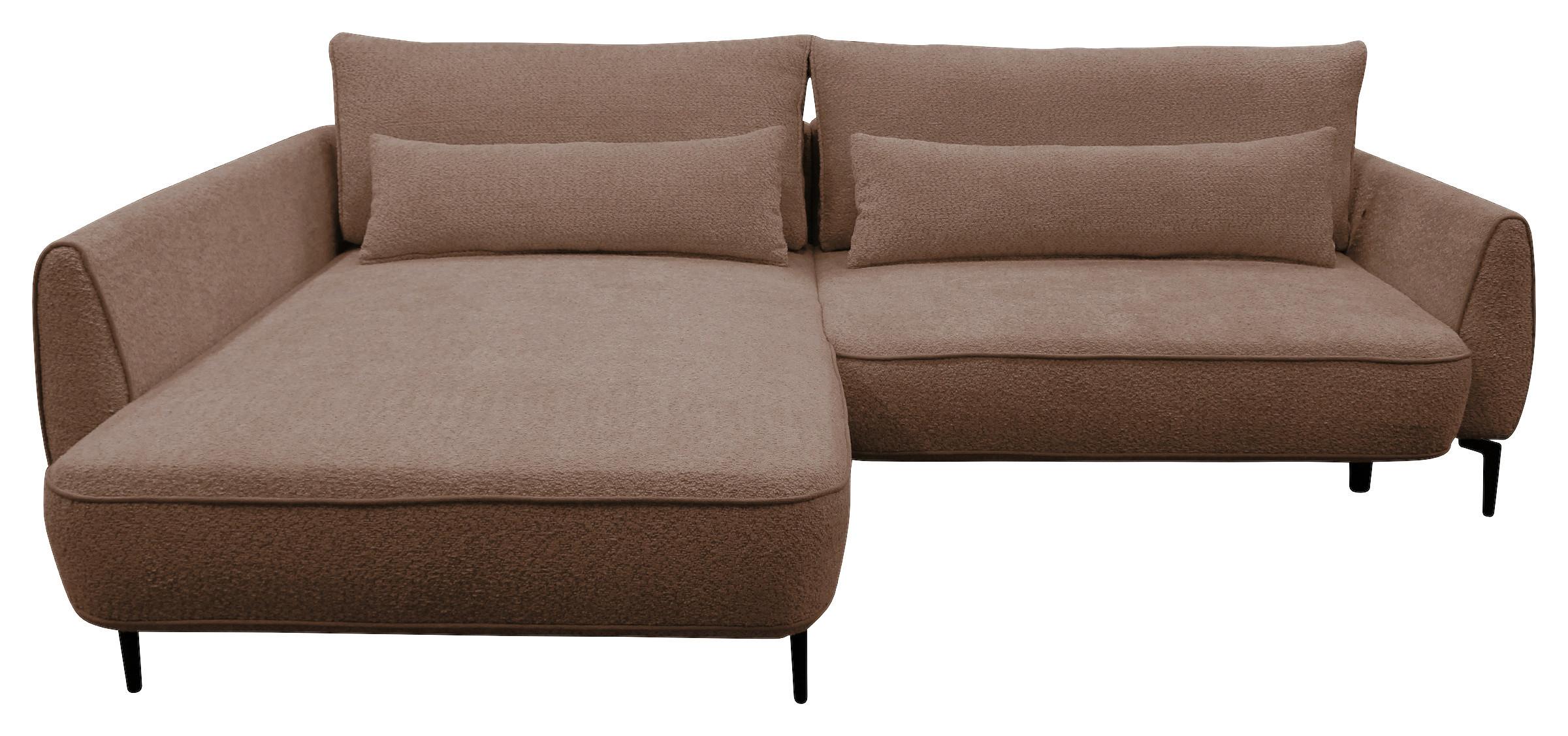 Ecksofa Abriamo Braun 204x273 cm - Creme/Schwarz, Design, Textil (204/273cm) - MID.YOU