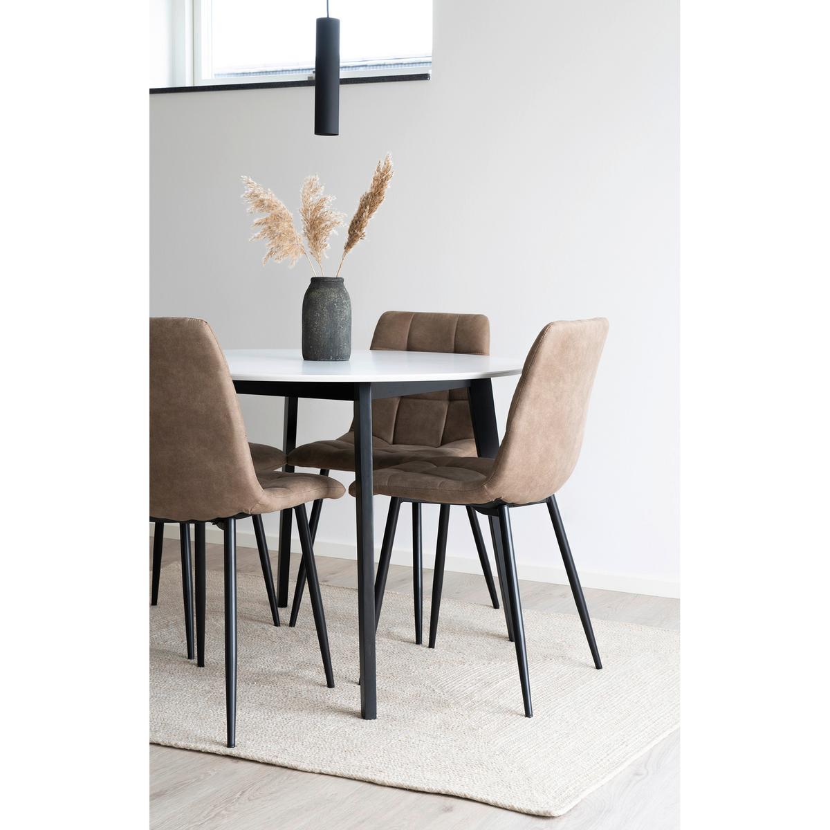 Stuhl-Set Middelfart Hellbraun B: 44 cm - Hellbraun/Schwarz, MODERN, Textil/Metall (44/86/55cm) - MID.YOU