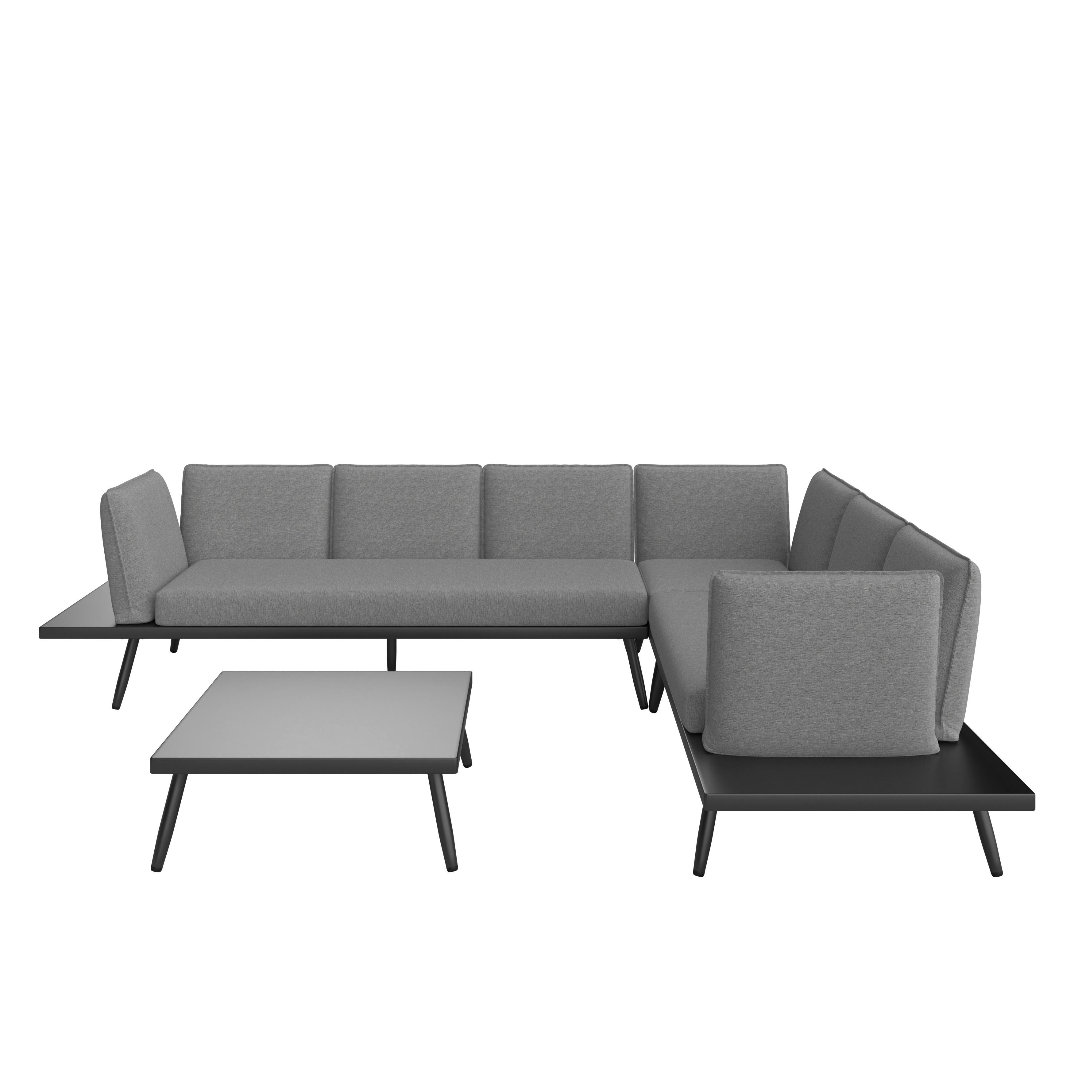 TERASOVÁ SEDACÍ SOUPRAVA JOANNA - černá, Moderní, kov (300/78/80cm) - Bessagi Garden