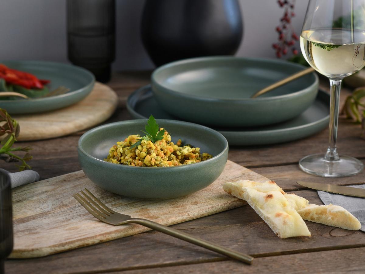 Tafelservice Uno Salbei Steinzeug, 8 -Teilig. - Salbeigrün, Basics, Keramik - Creatable