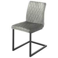 Schwingstuhl KIan grau gepolstert - Schwarz/Grau, MODERN, Textil/Metall (47/86/63cm) - MID.YOU