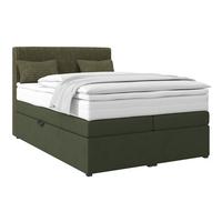 Boxspringbett mit Topper & Bettkasten 140x200 Rossa - Schwarz/Grün, MODERN, Holzwerkstoff/Textil (140/200cm)
