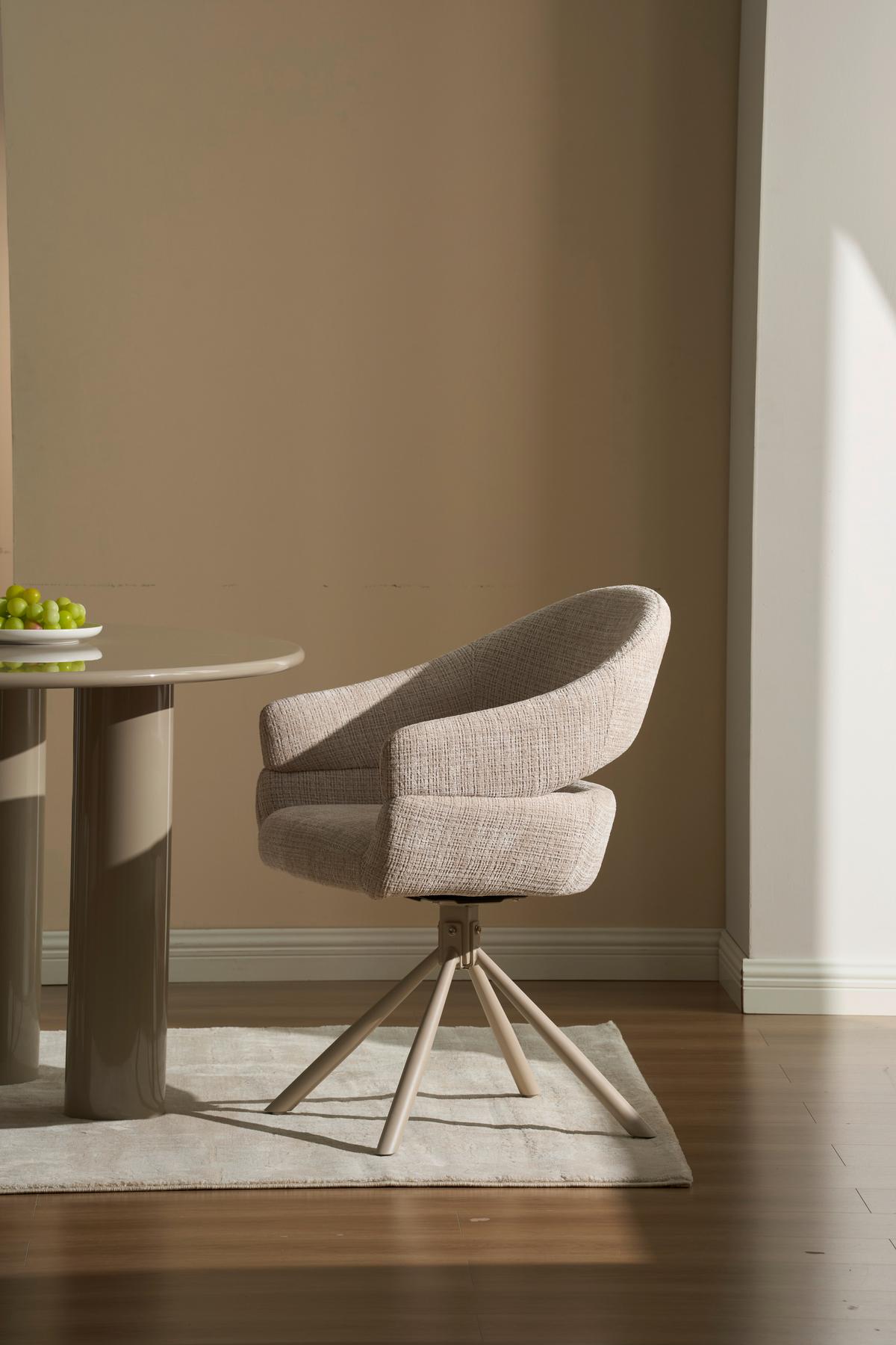 Armlehnstuhl Cleo Beige B: 58 cm - Beige, MODERN, Holz/Textil (58/85/62cm) - Livetastic