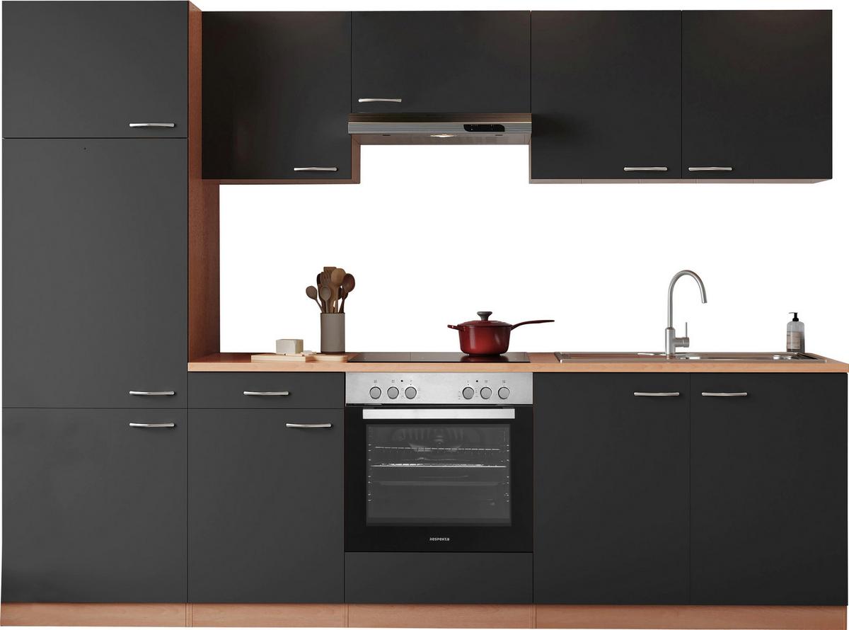 Küchenblock Gerda Küchenblock 270 cm - Buchefarben/Grau, Basics, Holzwerkstoff (270cm) - Respekta