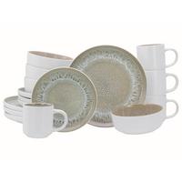 Kombiservice Nordic Fjord Weiß/Beige, 4 Pers., 16-teilig - Beige/Weiß, Basics, Keramik - Creatable