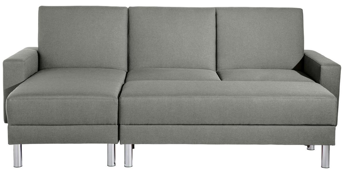 Ecksofa mit Schlaffunktion Just Fashion Hellgrau - Chromfarben/Hellgrau, KONVENTIONELL, Textil (152/230cm) - Max Winzer