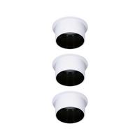 Deckenleuchte 3er-Set Ø 6,8 cm 3-Flammig, dimmbar - Schwarz/Weiß, Basics, Metall (6,8cm) - Paulmann