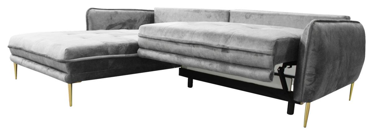 Ecksofa Whisper Grau S: 196x264 cm - Goldfarben/Grau, Design, Textil (196/264cm) - MID.YOU