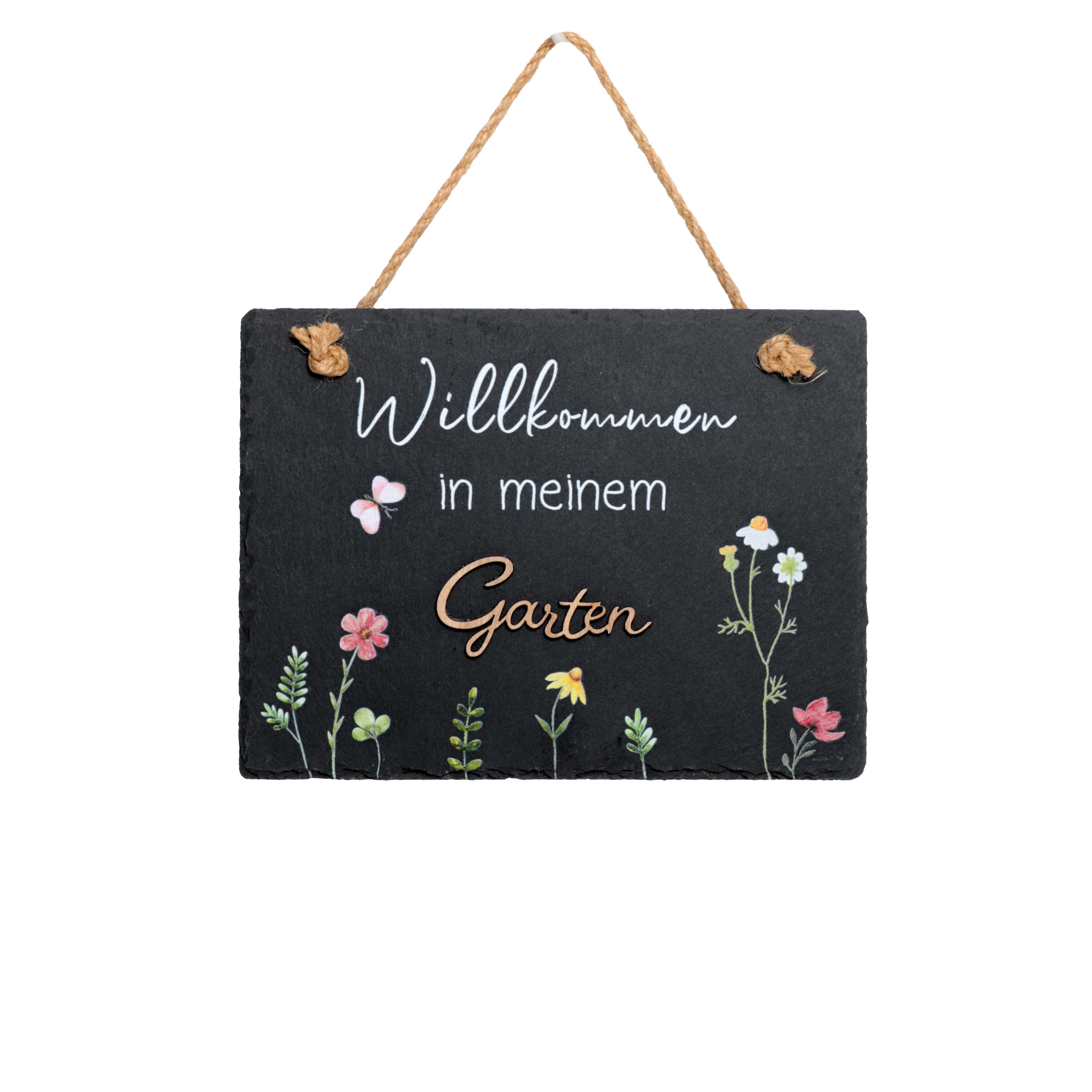 Schiefertafel Mia - Grau, Basics, Stein (15/20cm)