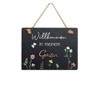 Schiefertafel Mia - Grau, Basics, Stein (15/20cm)