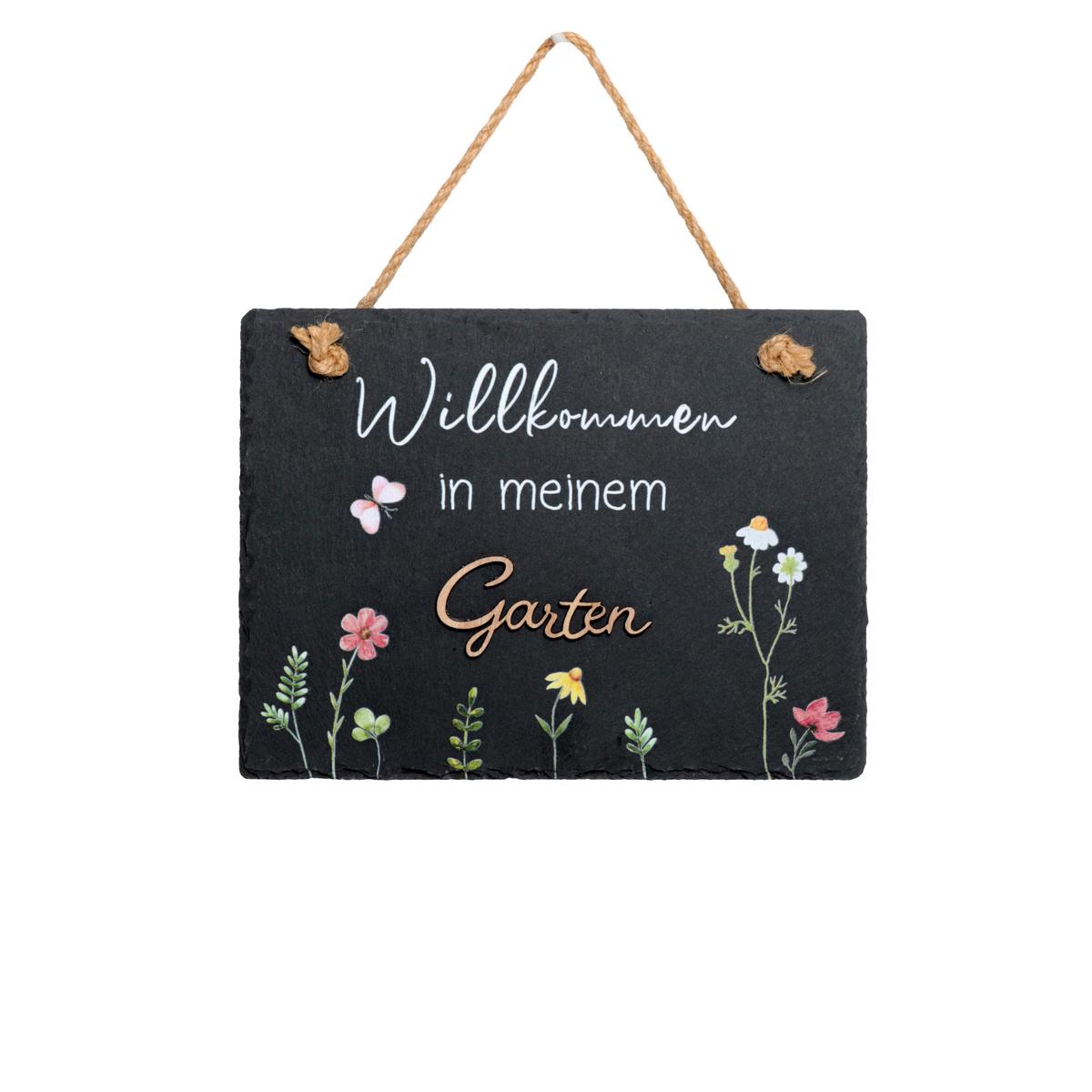 Schiefertafel Mia - Grau, Basics, Stein (15/20cm)