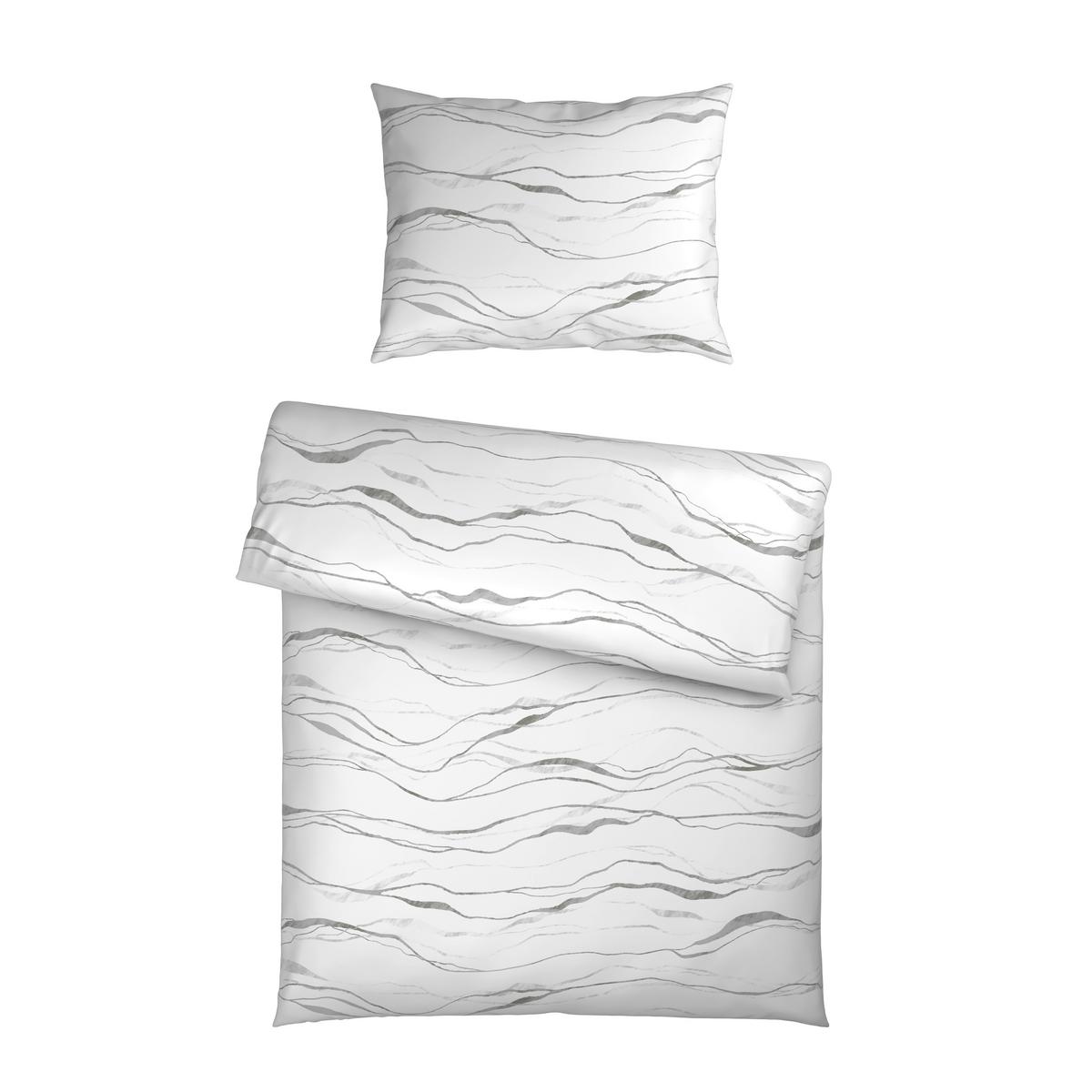Ágyneműhuzat-garnitúra Dominika - fehér/szürke, Romantik / Landhaus, textil - James Wood