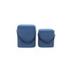 Hocker Arabella Blau H: 44 cm 2er-Set - Blau/Schwarz, Basics, Kunststoff/Textil (35,5/44/35,5cm) - Kayoom