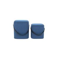 SADA TABURETŮ ARABELLA - modrá/černá, Basics, textil/plast (35,5/44/35,5cm)