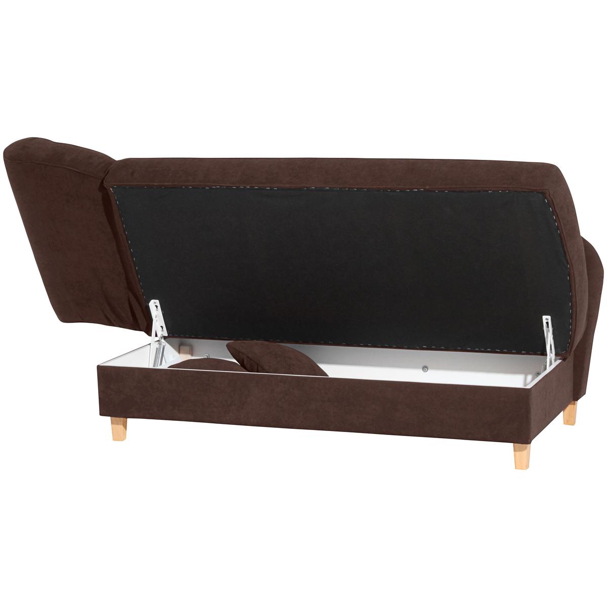 Recamiere Selma Braun Links mit Bettkasten+schlaffunktion - Buchefarben/Braun, Design, Textil (190/88/82cm) - Max Winzer