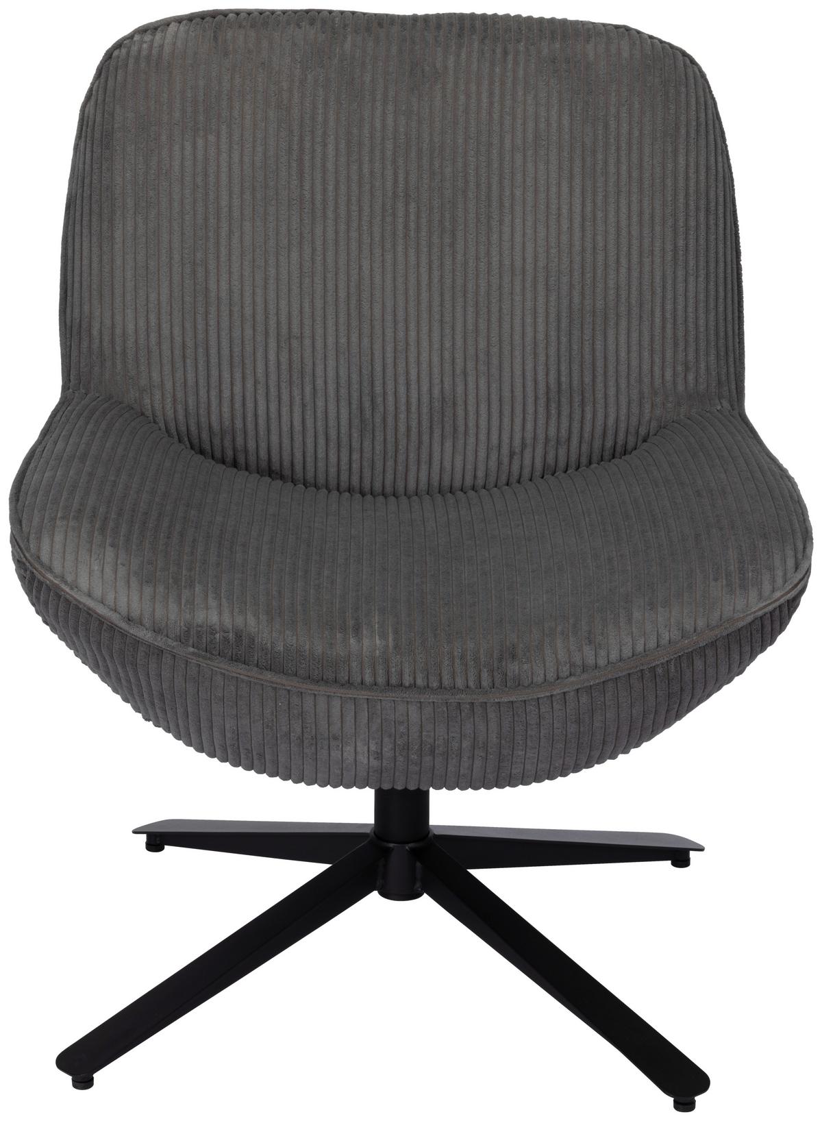Relaxsessel Maro Grau B: 66 Cm - Schwarz/Grau, Basics, Textil/Metall (66/76/75cm) - Livetastic
