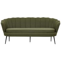 2-Sitzer-Sofa Calais - Schwarz/Olivgrün, Design, Textil/Metall (180/78.5/78cm) - Livetastic