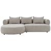 Ecksofa Ferro Hellgrau S: 156x256 cm - Hellgrau/Schwarz, Design, Textil (156/256cm) - Livetastic