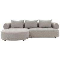 Ecksofa Ferro Hellgrau S: 156x256 Cm - Hellgrau/Schwarz, Design, Textil (156/256cm) - Livetastic