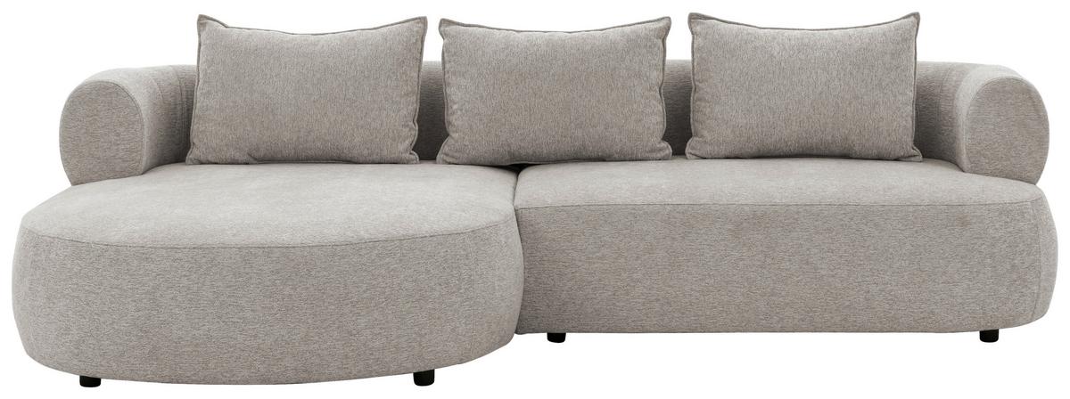 Ecksofa Ferro Hellgrau S: 156x256 Cm - Hellgrau/Schwarz, Design, Textil (156/256cm) - Livetastic