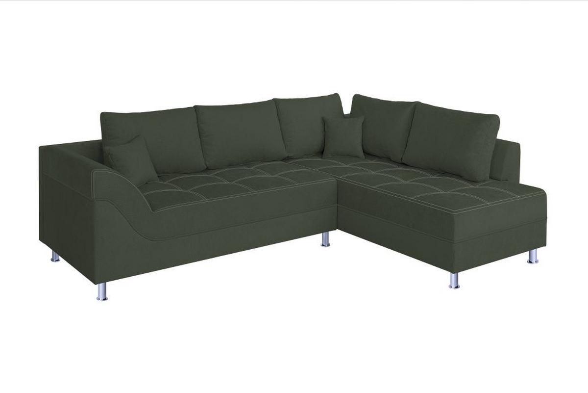 Rohová sedačka BENNY, obojstranná, tmavozelená - čierna/tmavozelená, Design, kompozitné drevo/textil (267/202cm) - P & B