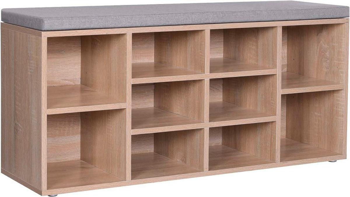 ŠATNÍ LAVICE VINTAGE - šedá/barvy dubu, Trend, kompozitní dřevo (104/48/30cm) - Boxxx
