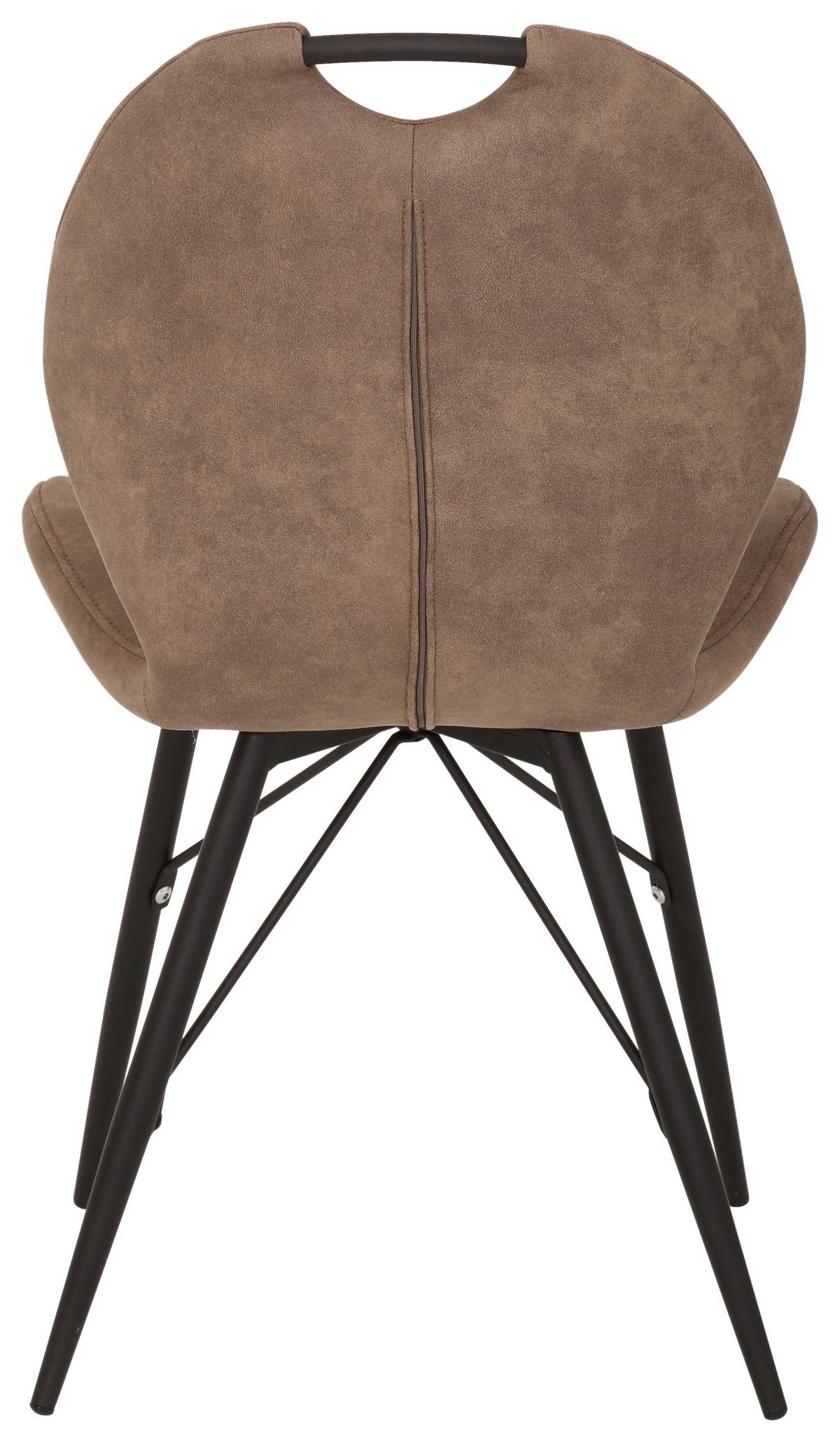 Schalenstuhl Kate S Schlammfarben 4er-Set - Schlammfarben/Schwarz, MODERN, Textil/Metall (50/86/56cm) - MID.YOU