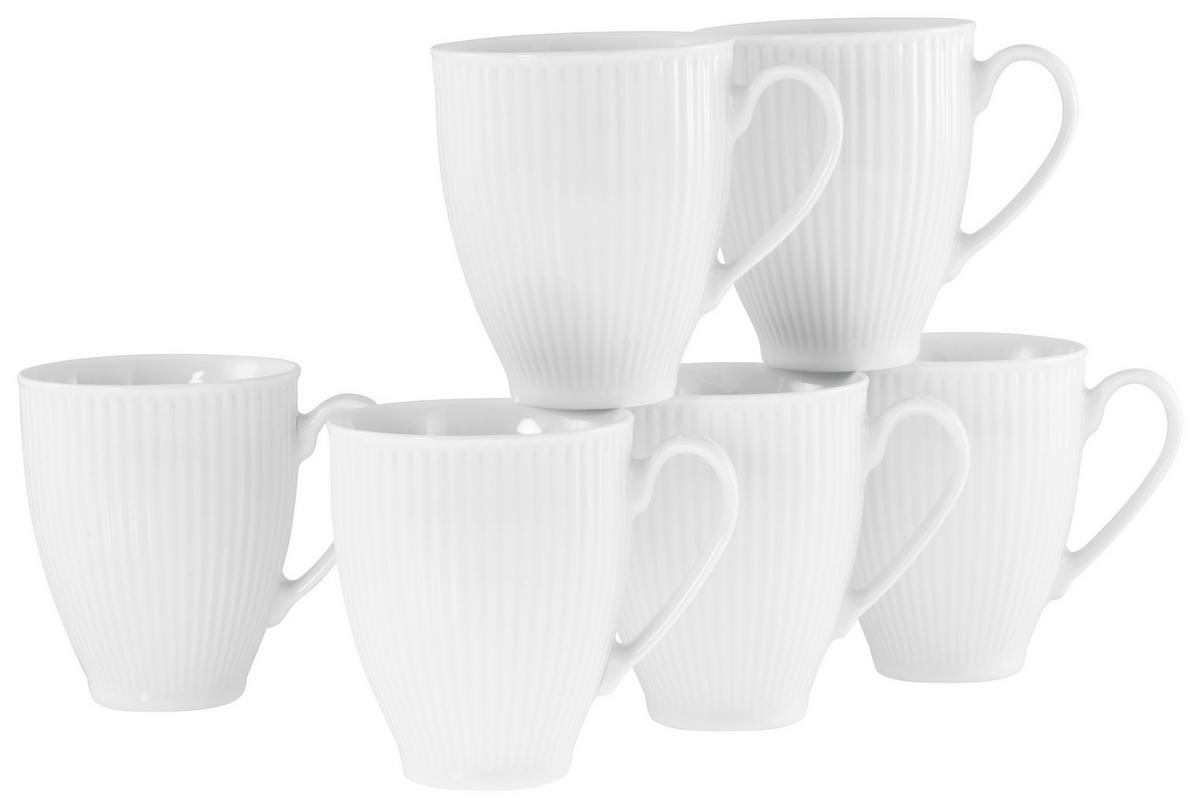Kaffeebecherset Valencia 6--Teilig., Weiß - Weiß, Design, Keramik - Creatable