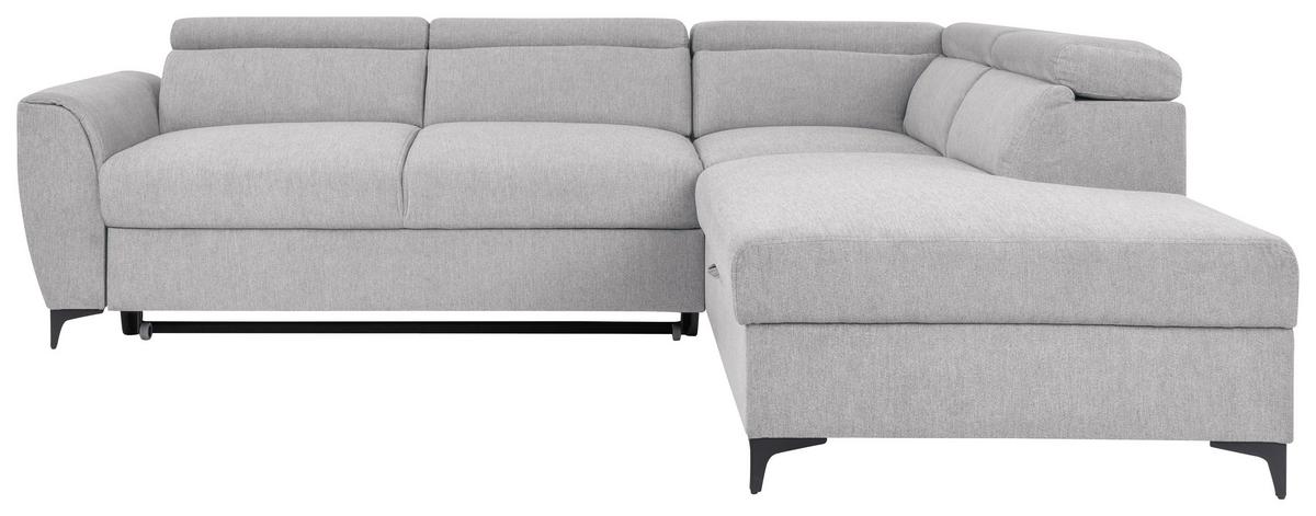Ecksofa Lapis Hellgrau S: 255/217 Cm - Hellgrau/Schwarz, KONVENTIONELL, Textil (255/217cm) - MID.YOU