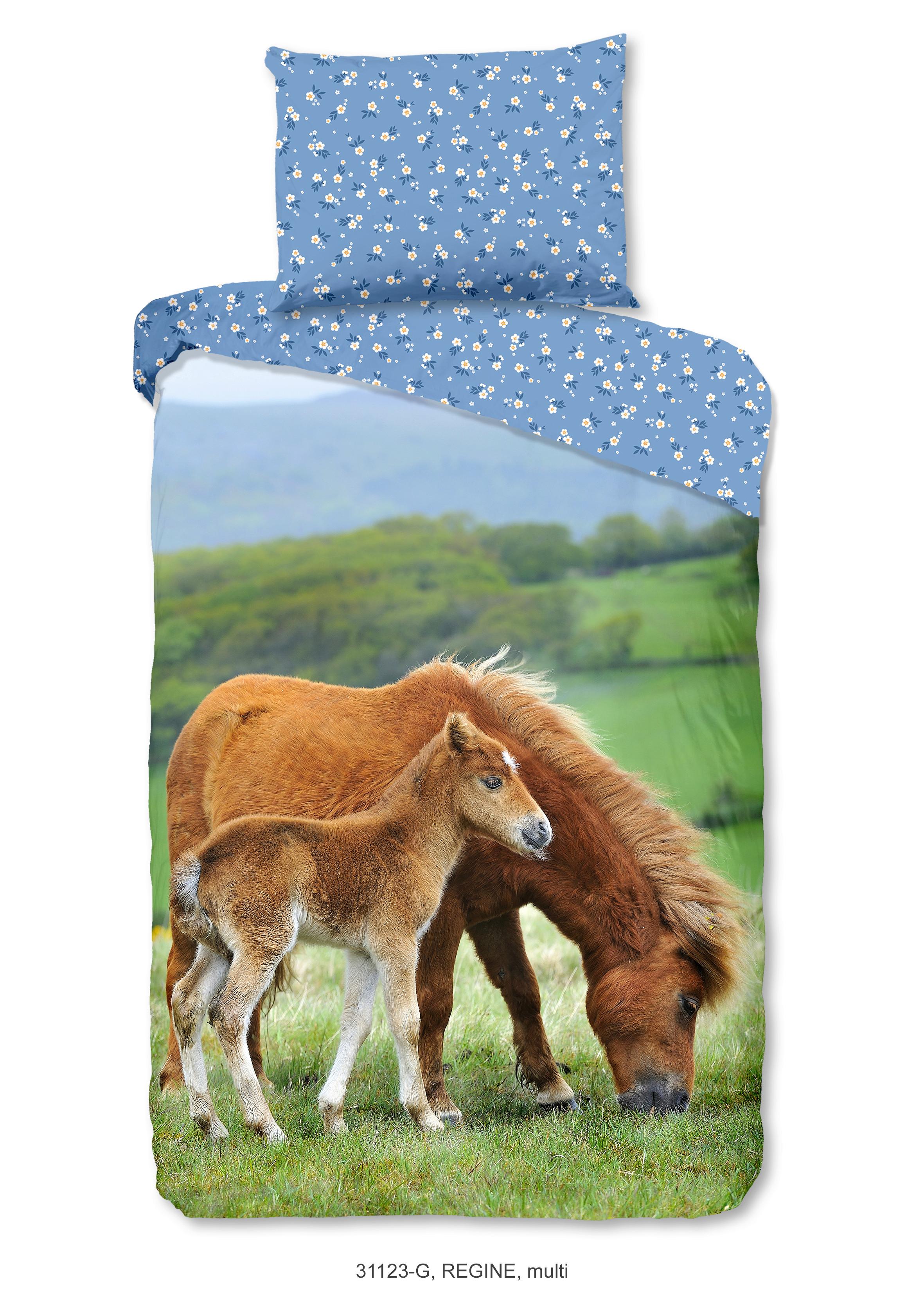 KINDERBETTWÄSCHE REGINE - Blau/Multicolor, Trend, Textil (140/200cm)