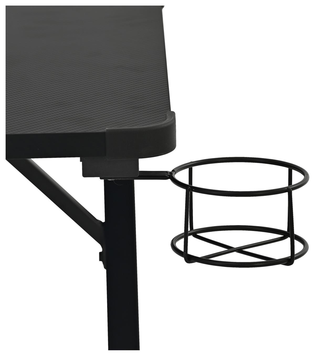 Gamingtisch Gerald Schwarz B: 120 cm - Schwarz, Trend, Holzwerkstoff/Metall (120/75/60cm)