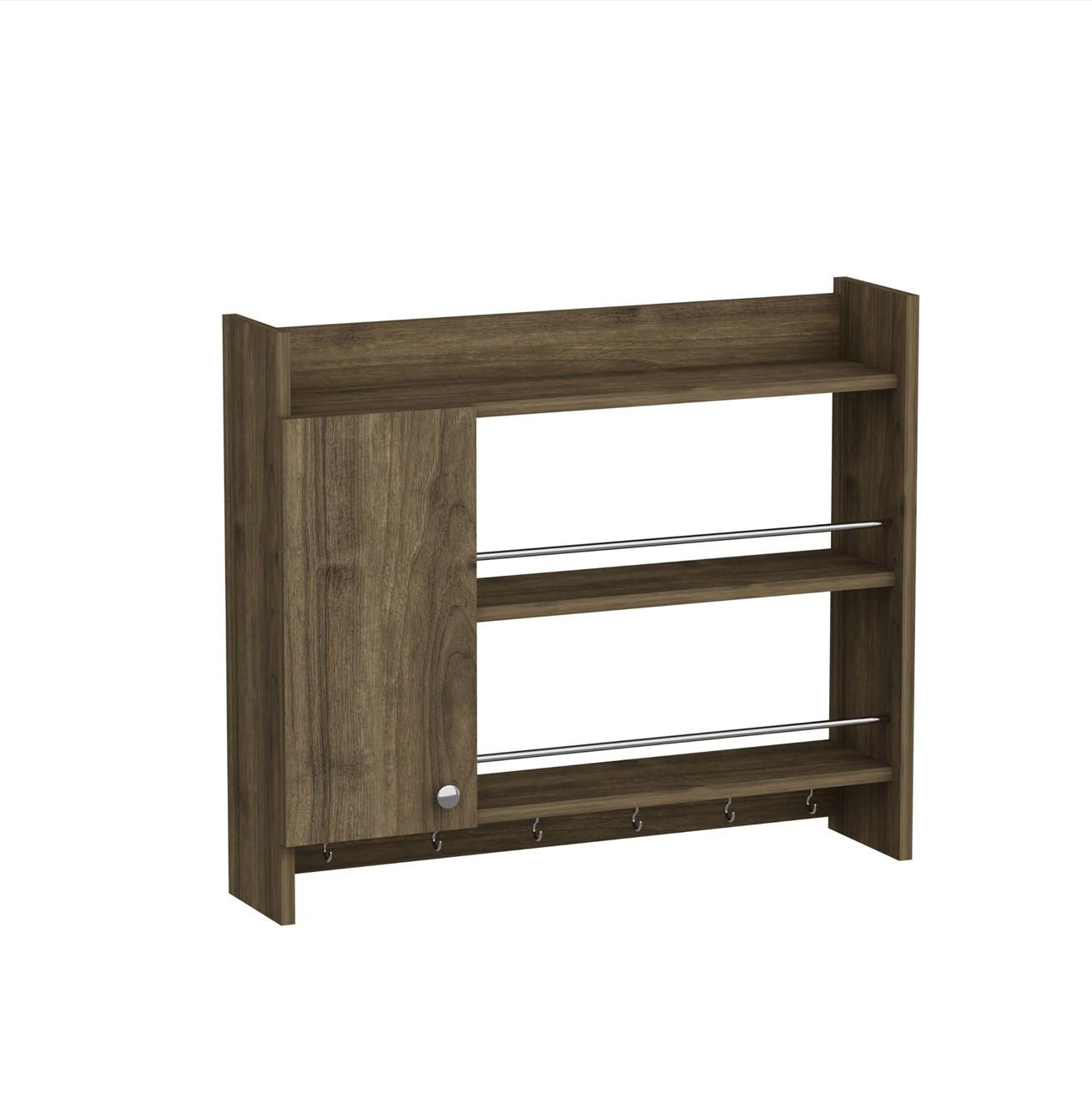 Gewürzregal Dionysos Wallnuss B: 85 cm - Design, Holzwerkstoff (85/72/19,6cm) - MID.YOU