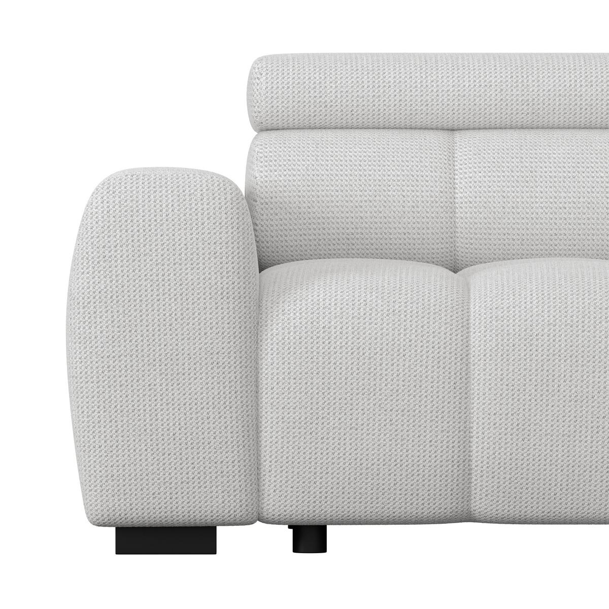 Rohová sedačka FREYA, pravá, sivobéžová, elektrický výsuv - čierna/sivobéžová, Trend, textil/plast (285/168cm)