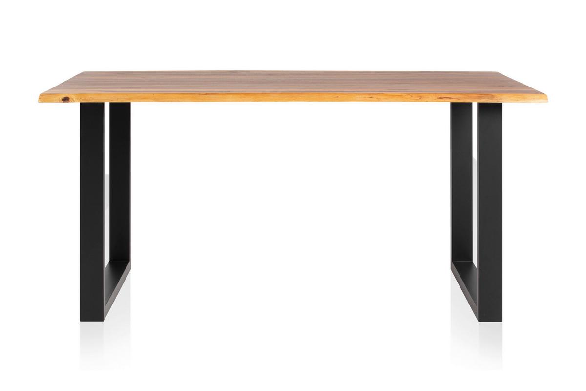 Esstisch Schwarz/cognac B: 160 Cm - Cognac/Schwarz, MODERN, Holz/Metall (160/85/77cm) - Livetastic