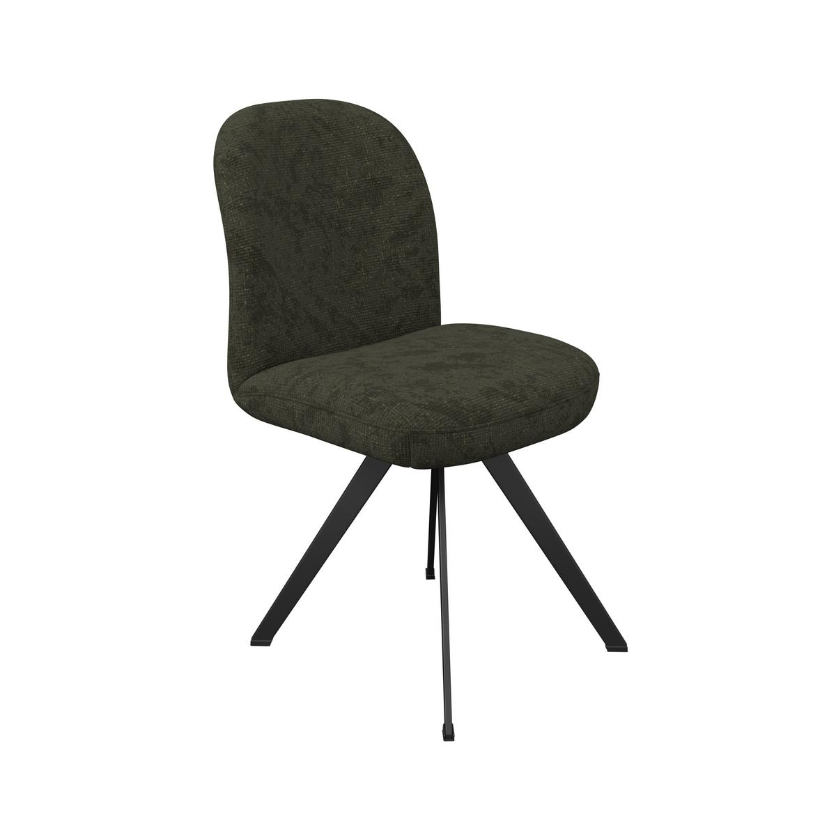 Stuhl grün mit Metallbeinen Ulmo 47/91/61 cm - Schwarz/Grün, MODERN, Textil/Metall (47/91/61cm)