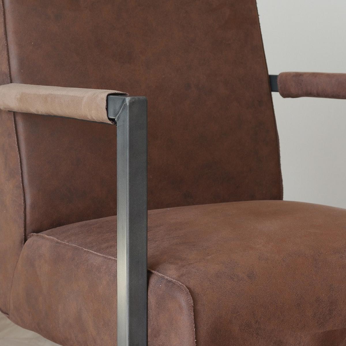 Sessel Tyler - Schwarz/Braun, LIFESTYLE, Textil/Metall (62/84/70cm) - MID.YOU