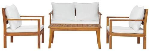 TERASOVÁ SEDACÍ SOUPRAVA KRISTEN - bílá/barvy akácie, Moderní, dřevo/textil (120/72/75cm) - Modern Living