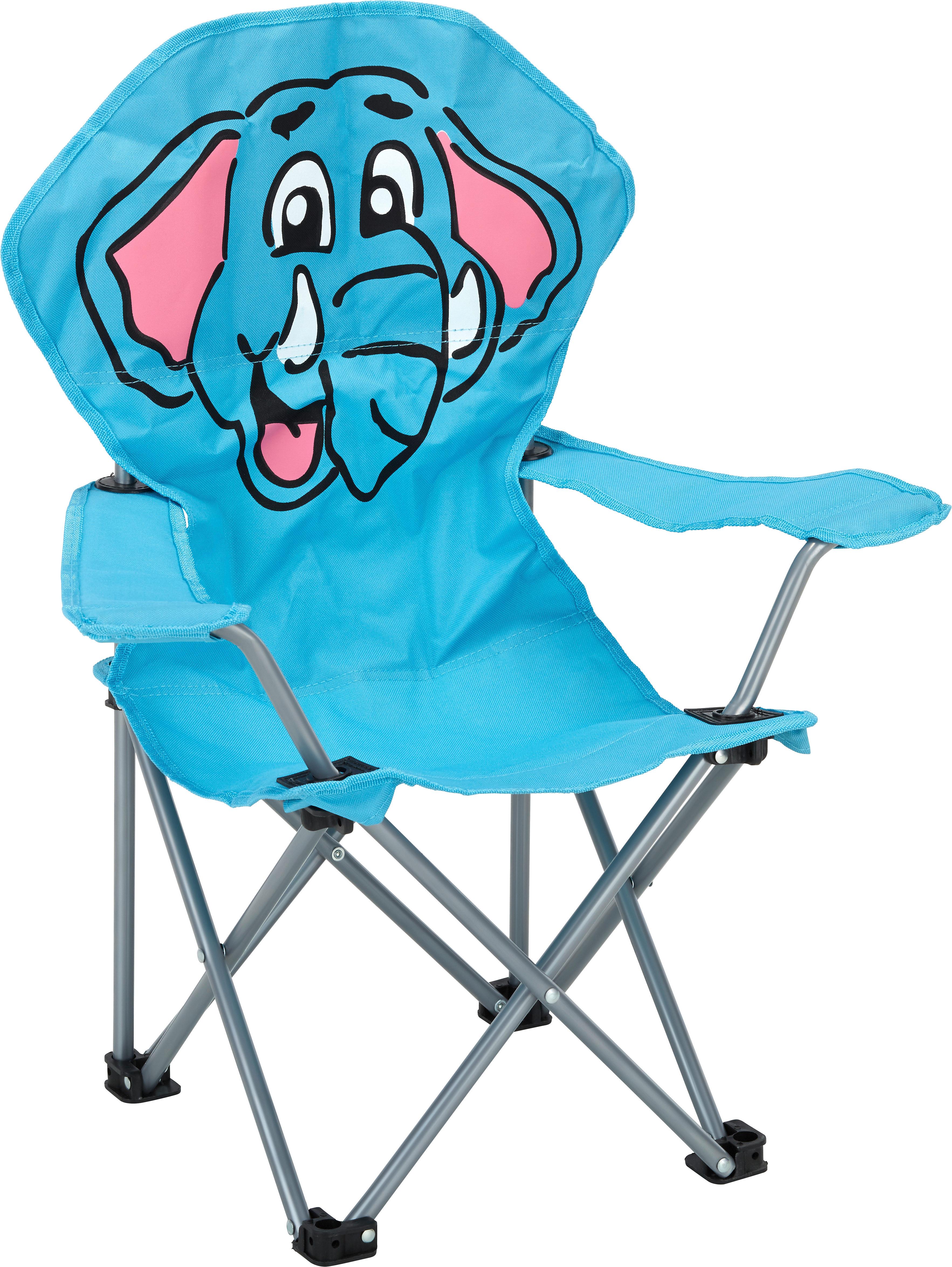 Kindersessel Linda Blau Elefant Stahl/textil Klappbar - Blau, KONVENTIONELL, Textil (59/65/33cm) - BUNINO