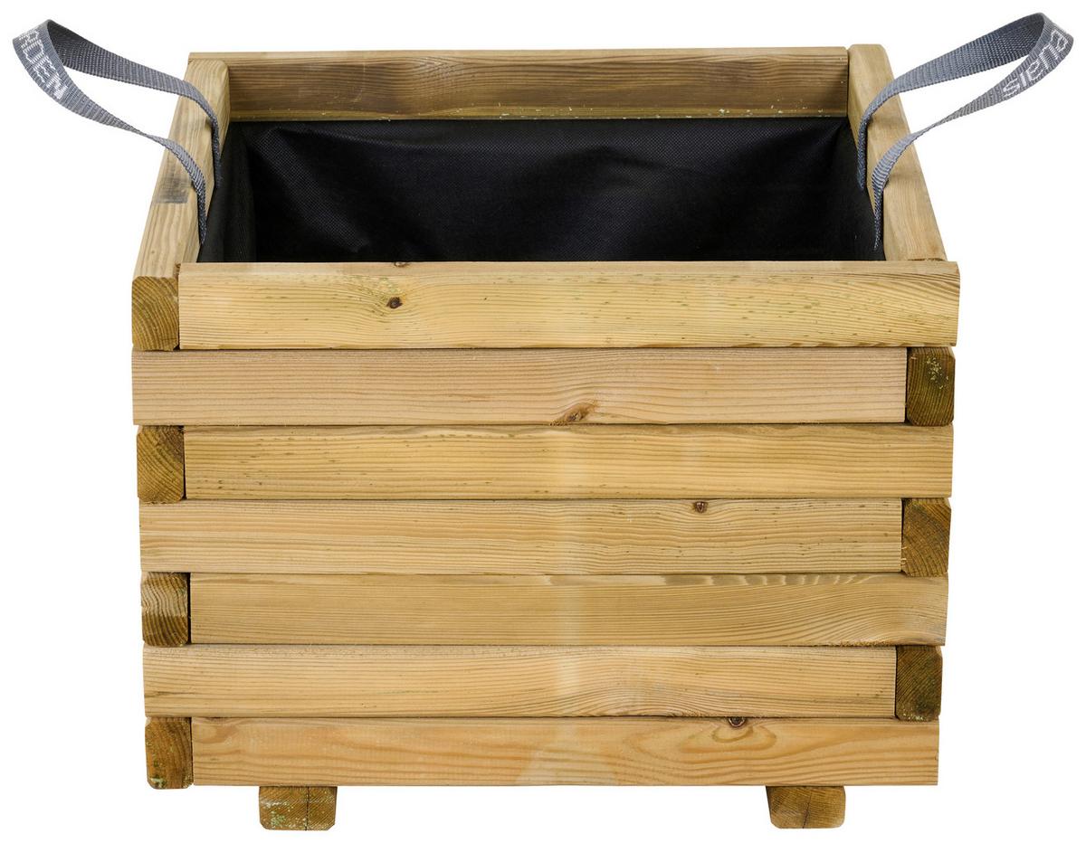 Blumenkasten Schwarz Kieferfarben B: 50 cm - Schwarz/Kieferfarben, Basics, Holz/Textil (50/39/50cm) - Siena Garden