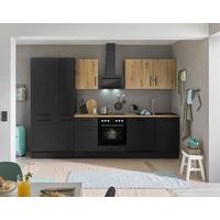 Küchenblock Turin Schwarz/eiche Dekor B: 310 Cm - Schwarz/Eiche Artisan, Basics, Holzwerkstoff (310cm) - MID.YOU