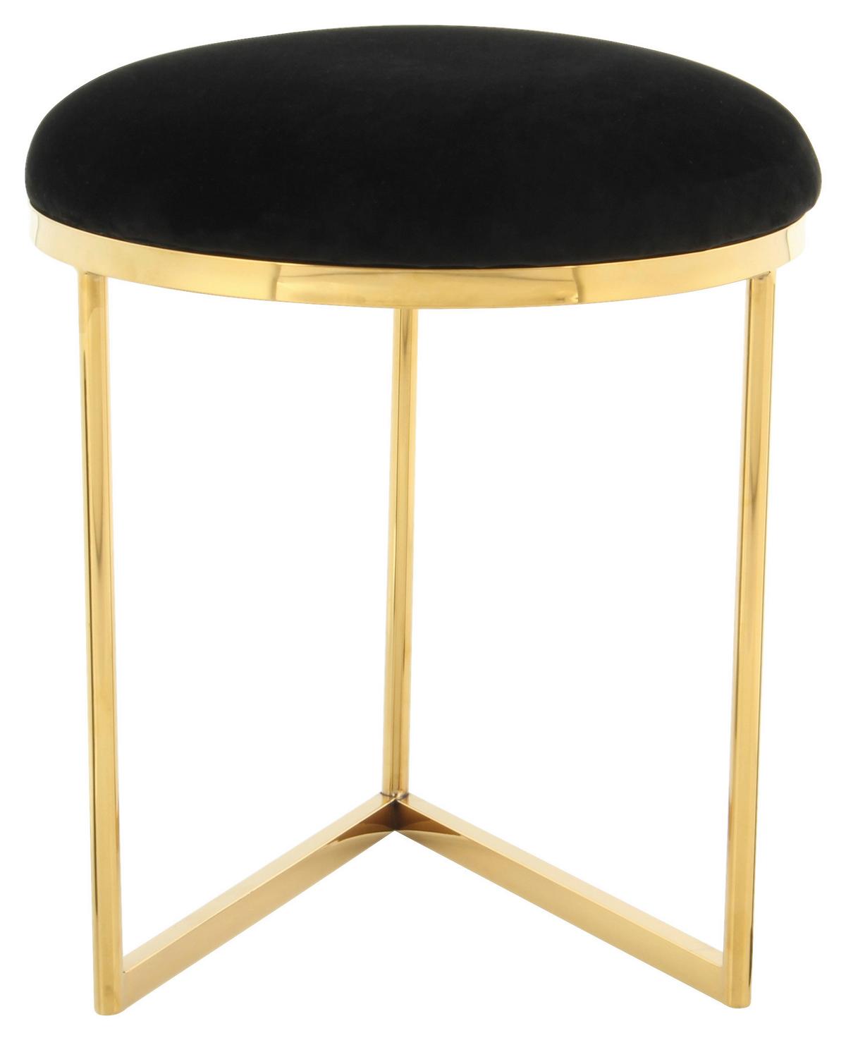 Hocker Wynona 325 Schwarz/goldfarben D: 40 Cm - Goldfarben/Schwarz, Design, Textil (40/49cm) - Kayoom