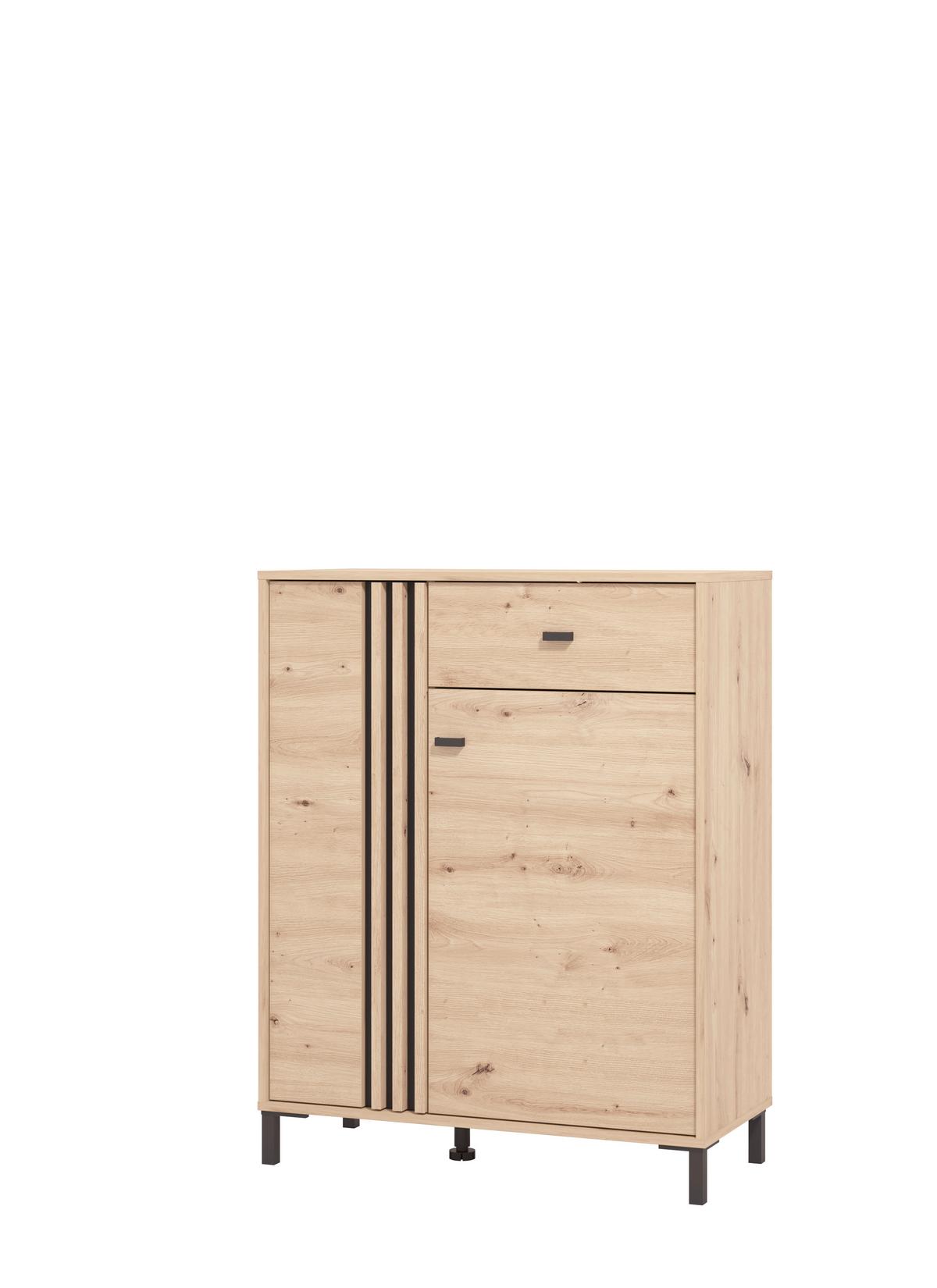 Előszoba Komód Laval - Artisan tölgy, Basics, faalapú anyag (86,5/109,5/40cm)