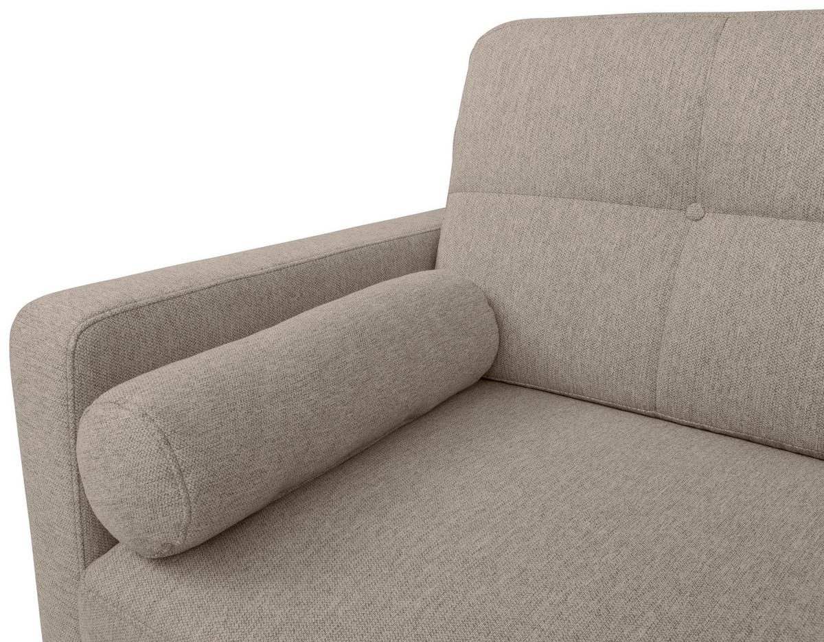 Schlafsofa Noret Beige B: 222 cm - Beige/Eiche Wotan, KONVENTIONELL, Textil (222/93/99cm) - MID.YOU