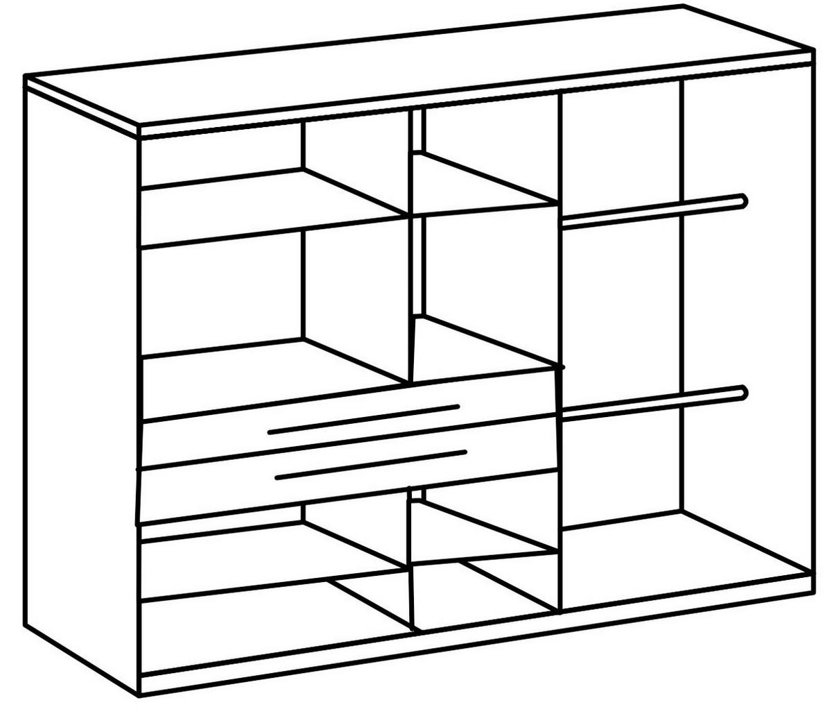 Šatníková skriňa LUMIO, šírka 225 cm - kašmírová/dub artisan, Konventionell, kompozitné drevo (225/208/65cm) - Modern Living