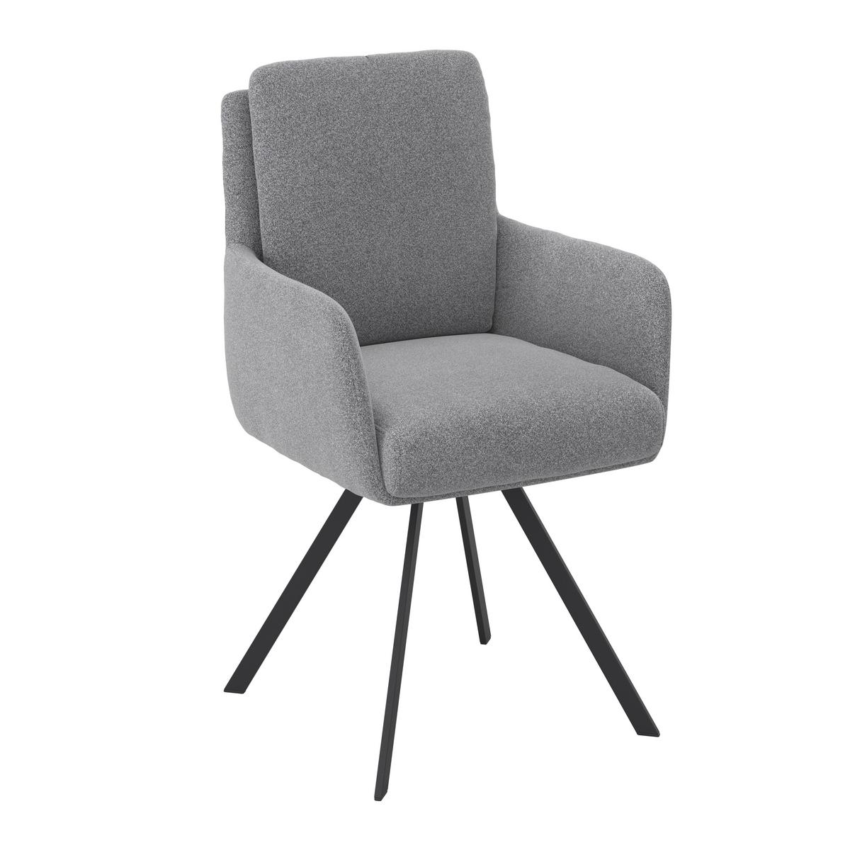 ŽIDLE S PODRUČKAMI MARIE - šedá/černá, Moderní, kov/dřevo (60/95,5/65cm) - Bessagi Home