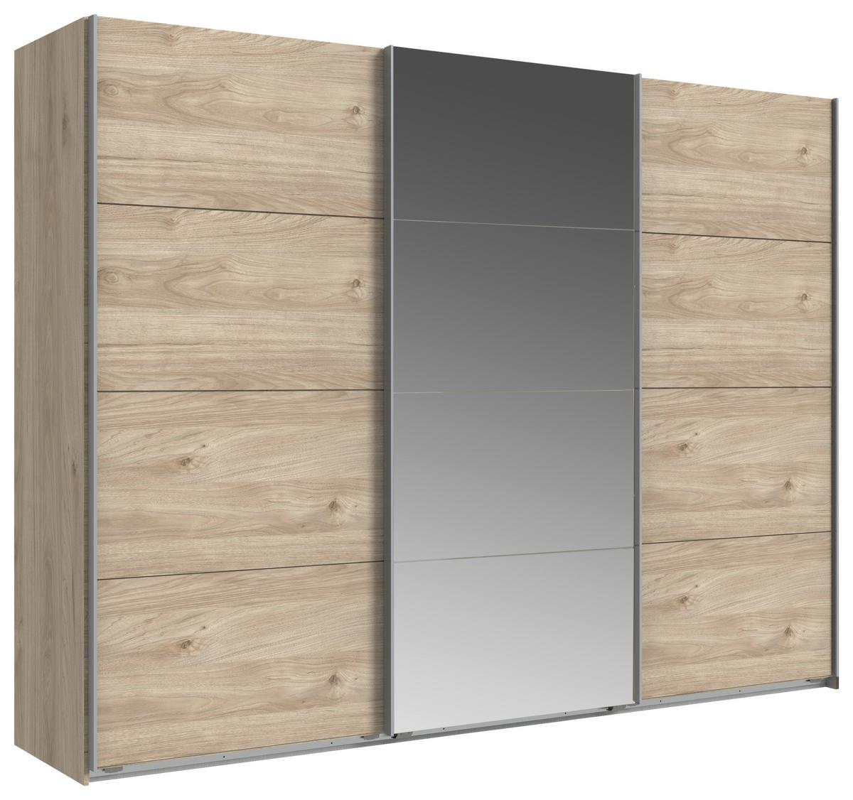 Schwebetürenschrank Mit Spiegel 270cm Erni Eiche Dekor - Eichefarben, Basics, Holzwerkstoff (270/210/65cm) - MID.YOU