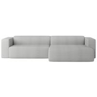 Ecksofa Basimo Cord Hellgrau, B: 293 cm - Hellgrau, Trend, Textil (293/170cm)