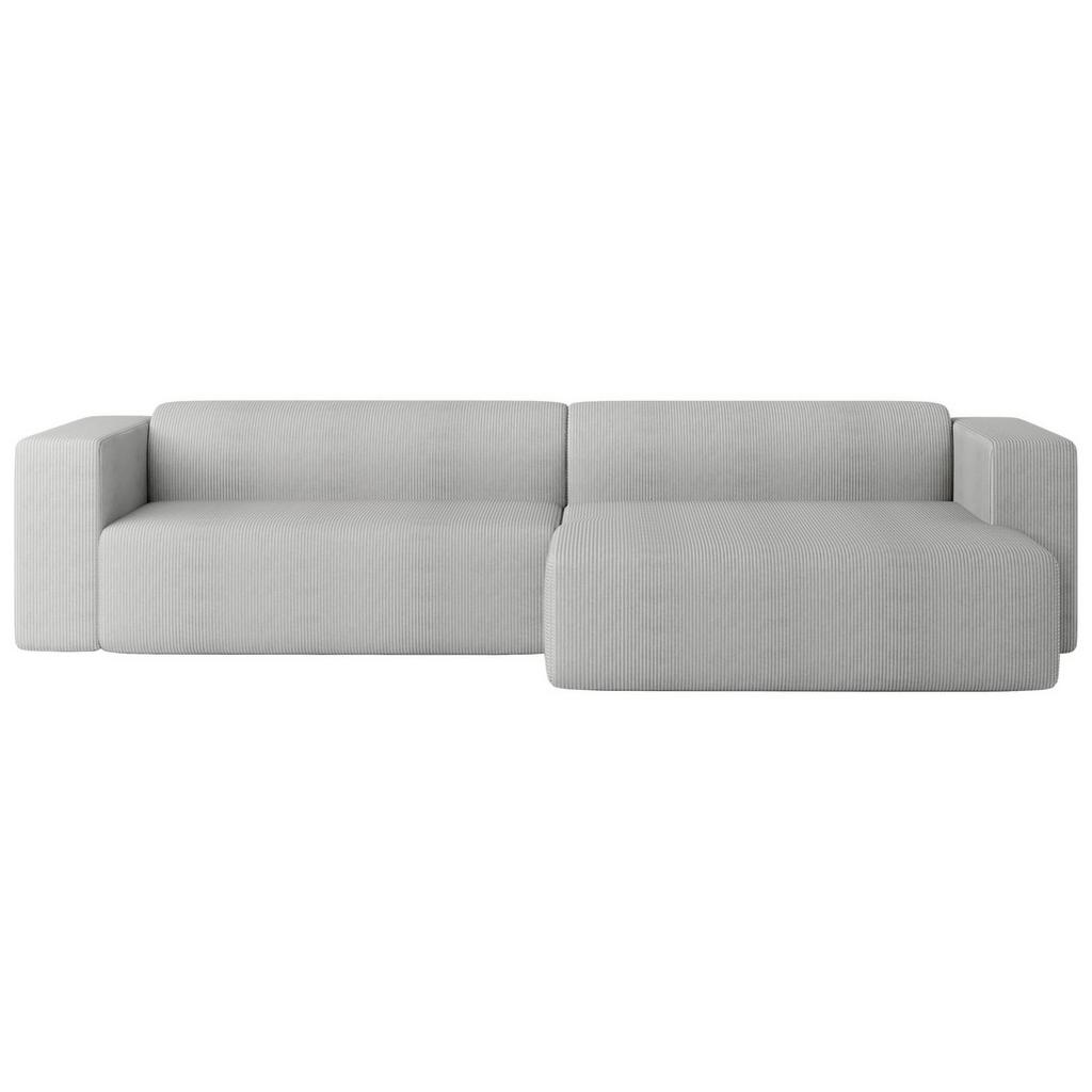 Ecksofa Basimo Cord Hellgrau, B: 293 cm