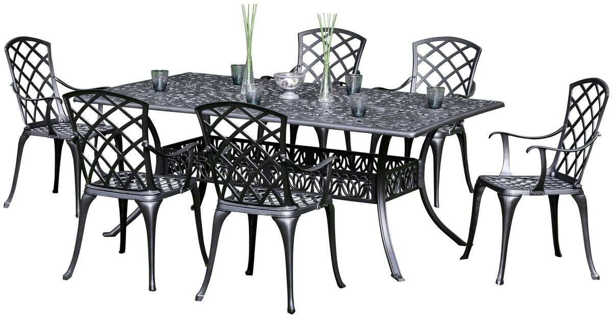 Gartenset Rhodos - Graphitfarben, MODERN, Metall - Gardenson